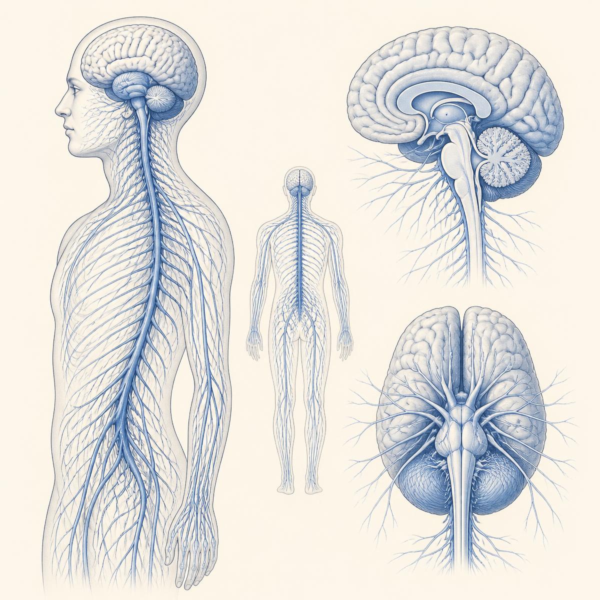 Illustration of brain and nervous system
